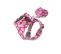KFGISD, And Lead Nylon Printed Mesh Pet Dog Harness Small Puppy Cat Harness Leash Set Soft Padded Reflective Vest D M,Dog Carrier(B,L)