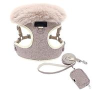 KFGISD, And Lead Soft Warm Pet Leash Set Adjustable Puppy Cat Harnesses Vest For Small Medium Large Dogs Cats Pink L,Dog Carrier(Brown,M)