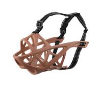 KFGISD, Anti Barks Muzzle,Soft Dog Muzzle,Muzzle Guard For Dogs,Breathable,Adjustable,Allows Panting And Drinking,Large Breathing Hole,Dog Muzzle Cover(Chocolate,XL)