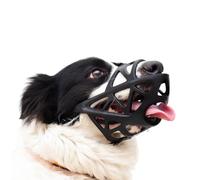 KFGISD, Anti Barks Muzzle,Soft Dog Muzzle,Muzzle Guard For Dogs,Breathable,Adjustable,Allows Panting And Drinking,Large Breathing Hole,Dog Muzzle Cover(Black,M)