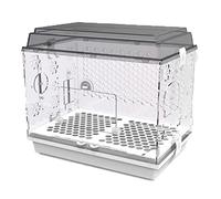 KFGISD, bird cages Acrylic Birdcages Creative Bird Carriers Portable Bird House Large Bird House Carrier Square Flight Cage,Bird Cages(Grey)