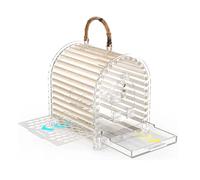 KFGISD, Bird cages Portable Birdcages Portable Travel Bird Cage Acrylic Clear Bird House Simple Unique Bird Carriers,Bird Cages(Clear Large)