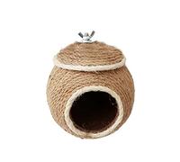KFGISD, Bird Nest House Small Pet Parrot Hamster Coconut Shell House Nest Hanging Swing Hammock Chew Toy Pet Parrot Birds House Cage B,Birdhouse(A)