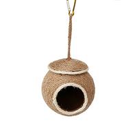 KFGISD, Bird Nest House Small Pet Parrot Hamster Coconut Shell House Nest Hanging Swing Hammock Chew Toy Pet Parrot Birds House Cage B,Birdhouse(B)