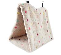 KFGISD, Bird Nest House Warm Soft Birds Parrot Hammock Nest Pets Hang Bed Cave Cage Parrot Hammock Hut House Suitable For Lovebird S,Birdhouse(M)