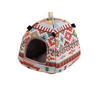 KFGISD, Bird Nest Winter Warm Hamster Hut Parrot Habitat Cave Hanging Tent Hammock Bird Sleeping Bed S,Birdhouse(L)