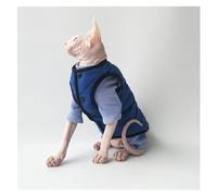 KFGISD, Bottoming Shirt With Vest Warm Cat Suit, Suitable For Sphynx, Etc. ，Cat Clothing(Blue+blue vest,XXL)