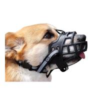 KFGISD, Breathable Dog Training Muzzle,Dog Allows Panting,Drinking And Training,With Strong Plastic Muzzle Basket,Dog Muzzle Cover(No.3)