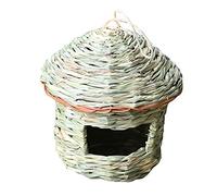KFGISD, Cage Accessories Decoration Bird House Parrot Hanging Grass Weaved Handmade Swing Nest Breeding Container,Birdhouse