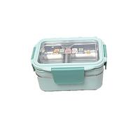 KFGISD, Cartoon Lunch Box Stainless Steel Double Layer Food Container Portable for Picnic School Bento Box,Lunch Boxes,Lunch Boxes(Green)