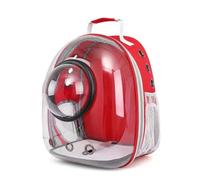 KFGISD, Cat Dog Carrier for Cats Small Puppy Space Capsule Astronaut Bubble Backpack Carrier,Pet Backpacks(Red)