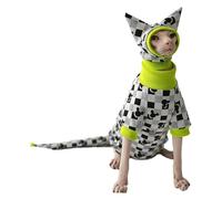 KFGISD, Cat Jumpsuit, Cat Pajamas s Only, Pet Onesies, Hairless Cat Clothing with Hat and Tail Cover Full Set, Cat Apparel ，Cat Clothing(Full Set,XXLarge)