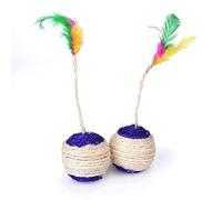 KFGISD, Cat Toys Pet Cat Sisal Scratching Ball Training Interactive Toy For Kitten Pet Cat Feather Toy 2Pcs,Cat Toys