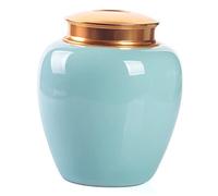 KFGISD, Ceramic Pet Urn Pet Cat Dog Memorial Cremation Burial Funeral Urn for Ashes Storage Caskets, Urns And Memorial Stones for Dogs,Pet Urns(Blue)