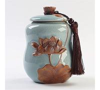 KFGISD, Ceramic Tea Jar,Jars Containers,Kitchen Food Storage Canister,Personalized Ceramic Tea Caddy Sealed Pot Household Daily Use for Kitchen,Storage Jars(Blu)