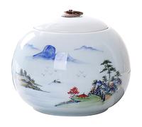 KFGISD, Ceramics Ashes Urn with Hand-Painted Landscape Pattern - Medium Burial Urn for Human Ashes - Memorial Urn and Ash Storage,Pet Urns(Landscape)