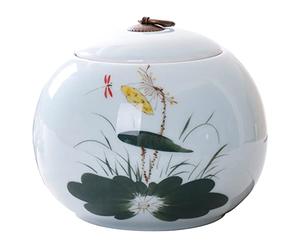 KFGISD, Ceramics Ashes Urn with Hand-Painted Landscape Pattern - Medium Burial Urn for Human Ashes - Memorial Urn and Ash Storage,Pet Urns(Chrysanthemum)