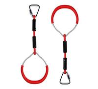 KFGISD, Children's Color Rings Outdoor Sports Aerial Climbing Ninja Suit Park Picnic Toys Children Birthday Gifts Summer Play Props ,Gymnastics Rings(Red)