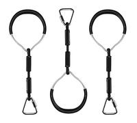 KFGISD, Children's Color Rings Outdoor Sports Aerial Climbing Ninja Suit Park Picnic Toys Children Birthday Gifts Summer Play Props ,Gymnastics Rings(Black)