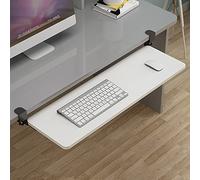 KFGISD, Clamp-On/Ergonomic, for Home Office School Gamer Desk Extender Wrist Rest Computer Arm Support Bracket ，Keyboard Tray(A White,52x25cm(21x10Inch))
