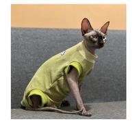 KFGISD, Cotton Velvet Elastic With Velvet Cat Clothes, Sphynx And Other Invisible Cat Clothes ，Cat Clothing(Green four feet,M)