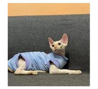 KFGISD, Cotton Velvet Elastic With Velvet Cat Clothes, Sphynx And Other Invisible Cat Clothes ，Cat Clothing(Blue four feet,XXL)