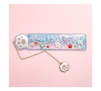 KFGISD, Creative Cartoon Bookmark Cute Girl Cherry Flower Quicksand Plastic Ruler Measuring Straight Ruler Gift Stationery Set,Rulers(A1)