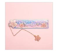 KFGISD, Creative Cartoon Bookmark Cute Girl Cherry Flower Quicksand Plastic Ruler Measuring Straight Ruler Gift Stationery Set,Rulers(D1)