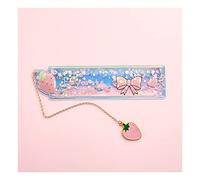 KFGISD, Creative Cartoon Bookmark Cute Girl Cherry Flower Quicksand Plastic Ruler Measuring Straight Ruler Gift Stationery Set,Rulers(B2)
