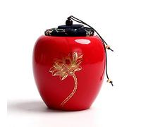 KFGISD, Decorative Memorial for Pet Ashes Dog Cat Human Mini Funeral Ceramics Keepsake Urn for Dog Ash/Cat Ash/Birds,Pet Urns(Red B)