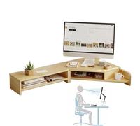 KFGISD, Desktop Organizer Corner Monitor Stand Large Desktop Shelf Set, Monitor Riser for Printer/Cup/Supplies, Corner Desk Universal Storage Rack,Computer Stands