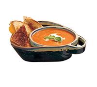 KFGISD, Divided Dinner Plates,The Diet Control Plate, 8 inch Divided Ceramic, Vintage Dining Plate with Handle 2 Section Compartment Dinner,Plates(Navy)