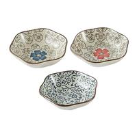 KFGISD, Divided Dinner Plates,The Diet Control Plate,Dinner Plates, 3Pcs Snack Plates, Style Sauce Dishes, Small Dinnerware Set,Plates