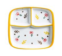 KFGISD, Divided Dinner Plates,The Diet Control Plate,Dinner Plates, Divided Plates for Adults, Ceramic Portion Control Plate,Plates(Yellow)