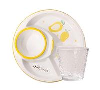 KFGISD, Divided Dinner Plates,The Diet Control Plate,Dinner Plates, Fruit Pattern Portion Control Plates, Divided Plates,Plates(Mango,with Cup)