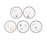 KFGISD, Divided Dinner Plates,The Diet Control Plate,Dinner Plates, Hand-Painted Patterns Portion Control Plate,Plates(Mash Up)