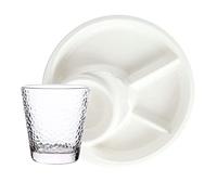 KFGISD, Divided Dinner Plates,The Diet Control Plate,Dinner Plates, Portion Control Plates, Divided Plates for Adults,Plates(White,Plate with Cup)