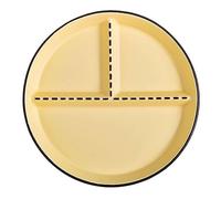 KFGISD, Divided Dinner Plates,The Diet Control Plate,Dinner Plates, Solid Color Ceramic Dividedfor Adults, Divided Plate, Bariatric Plates,Plates(Yellow,Round)