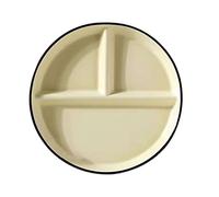 KFGISD, Divided Dinner Plates,The Diet Control Plate,Dinner Plates, Solid Color Ceramic Dividedfor Adults, Divided Plate, Bariatric Plates,Plates(Milky Yellow)