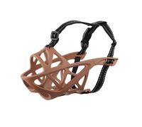 KFGISD, Dog Allows Panting,Drinking And Training,With Strong Plastic Muzzle Basket,Prevent Eating Biting Chewing Dog Mouth Guard Cover,Dog Muzzle Cover(Chocolate Color,M)