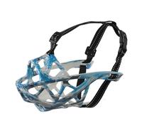 KFGISD, Dog Allows Panting,Drinking And Training,With Strong Plastic Muzzle Basket,Prevent Eating Biting Chewing Dog Mouth Guard Cover,Dog Muzzle Cover(Camouflage Blue and White,L)