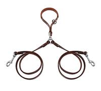 KFGISD, Dog Lead Splitter Brown 2 Ways Dog Leash Double Pet Leather Leads With Handle For Walking And Training 2 Small Medium Dogs,Dog Traction Leash