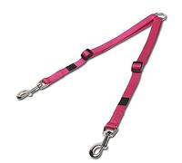 KFGISD, Dog Lead Splitter Pink Nylon Adjustable Double Dog Leash Running No Tangle Dog Walking Lead Leash Trainer Dogs Splitter Lead L,Dog Traction Leash(Pink,M)