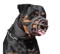 KFGISD, Dog Muzzle To Prevent Biting,Breathable,Adjustable,Humane Design,Front Opening Design,Large Breathing Hole,Dog Muzzle Cover(Black Without Nose Pads,No. 2)