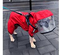 KFGISD, Dog Raincoat Summer Thin Jumpsuit Raincoat for Dogs Pet Cloak Small Medium Dog Teddy Waterproof Jacket,Rain Coat for Dogs(Red,XXL)