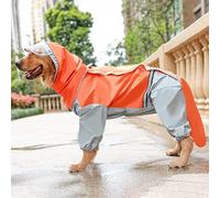 KFGISD, Dog Riancoat Jumpsuit Rain Coat for Dogs Pet Cloak Jacket Four-Leggedwaterproof All-Inclusive Raincoat,Rain Coat for Dogs(Orange,7XL)