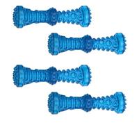 KFGISD, Dog Toys Resistant Bite Resistant Pet Toy Toothbrush Bone Toy Interactive Puppy Toy Dog Bone Rubber 4Pcs Blue S ，Dog Toys(Blue L)