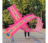KFGISD, Dragon Dance Ribbon - Chinese Flowy Dragon Ribbon Dance with Ball, Outdoor Silk Shaking Poi Throw Streamer Set,Dance Ribbons