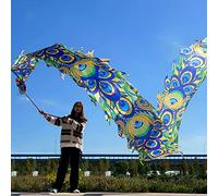 KFGISD, Dragon Dance Ribbon - Rhythmic Dragon Streamer Poi, Washable Silk Throw Ribbon Dancer for Gymnastics,Dance Ribbons