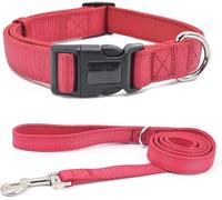 KFGISD, Durable Tactical Dog Collar Leash Set Personalized Nylon Dog Collar Military Training Dog Collars For Small Medium And Large Dogs ，Dog Collar(Red set,M)